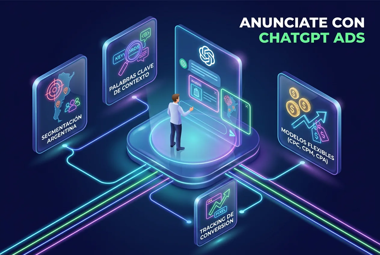 Ilustración: ChatGPT Ads en Argentina: Guía Completa para Anunciarte