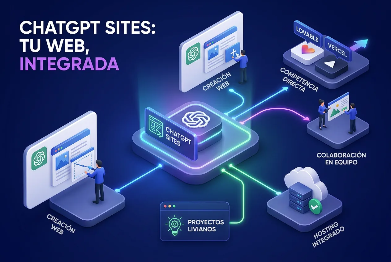 Ilustración: ChatGPT Sites: crea webs desde la plataforma
