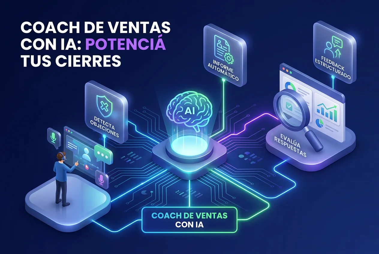 Ilustración: Coach de Ventas con IA: Mejora tu Tasa de Cierre