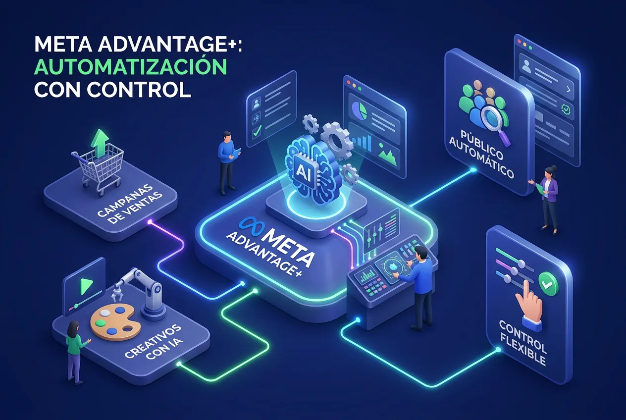 Ilustración: Qué es Advantage+ de Meta y cuándo conviene usarlo