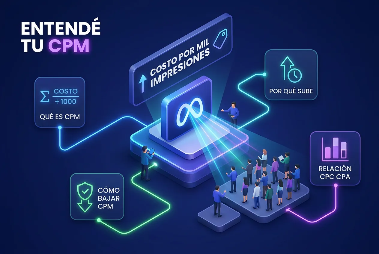 Ilustración: Qué es el CPM (costo por mil impresiones) y por qué sube o baja en Meta Ads