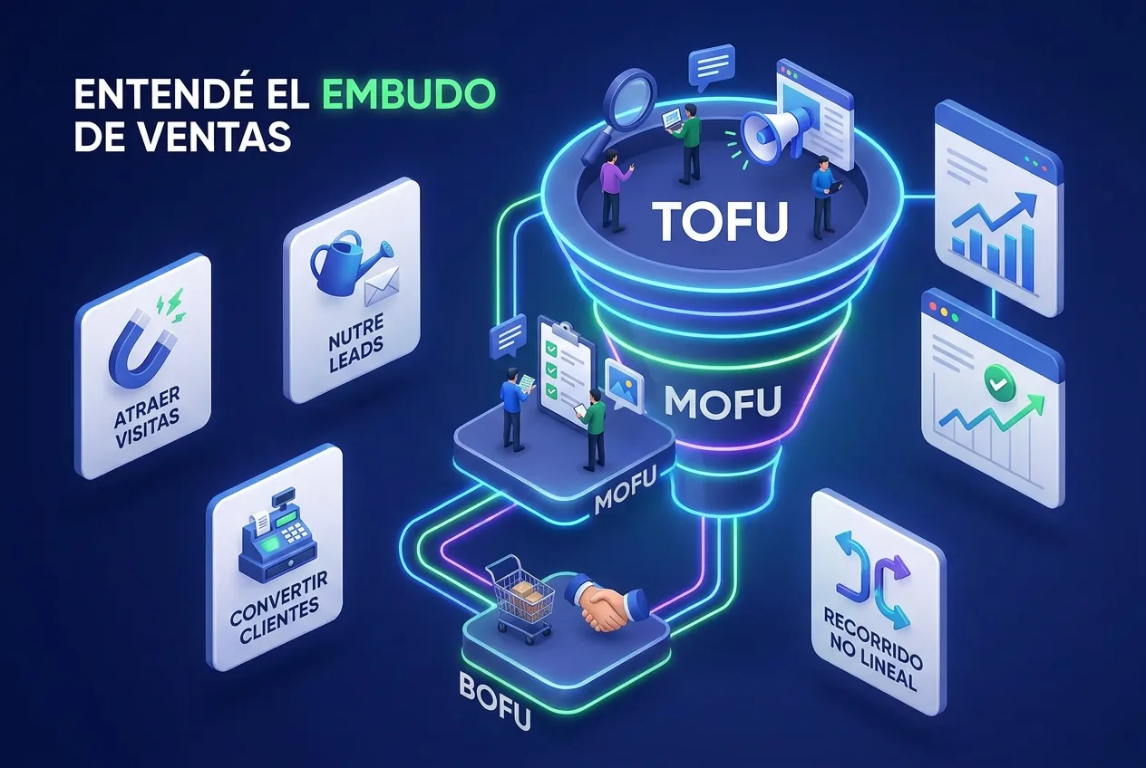 Ilustración: Qué es el embudo de ventas: etapas TOFU, MOFU y BOFU