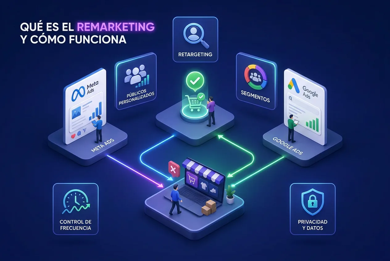Ilustración: Qué es el remarketing y cómo funciona en Meta y Google Ads