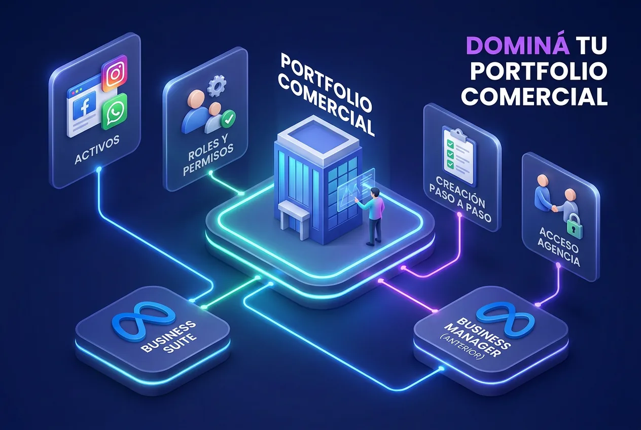 Ilustración: Qué es Meta Business Manager (hoy portfolio comercial) y cómo configurarlo bien