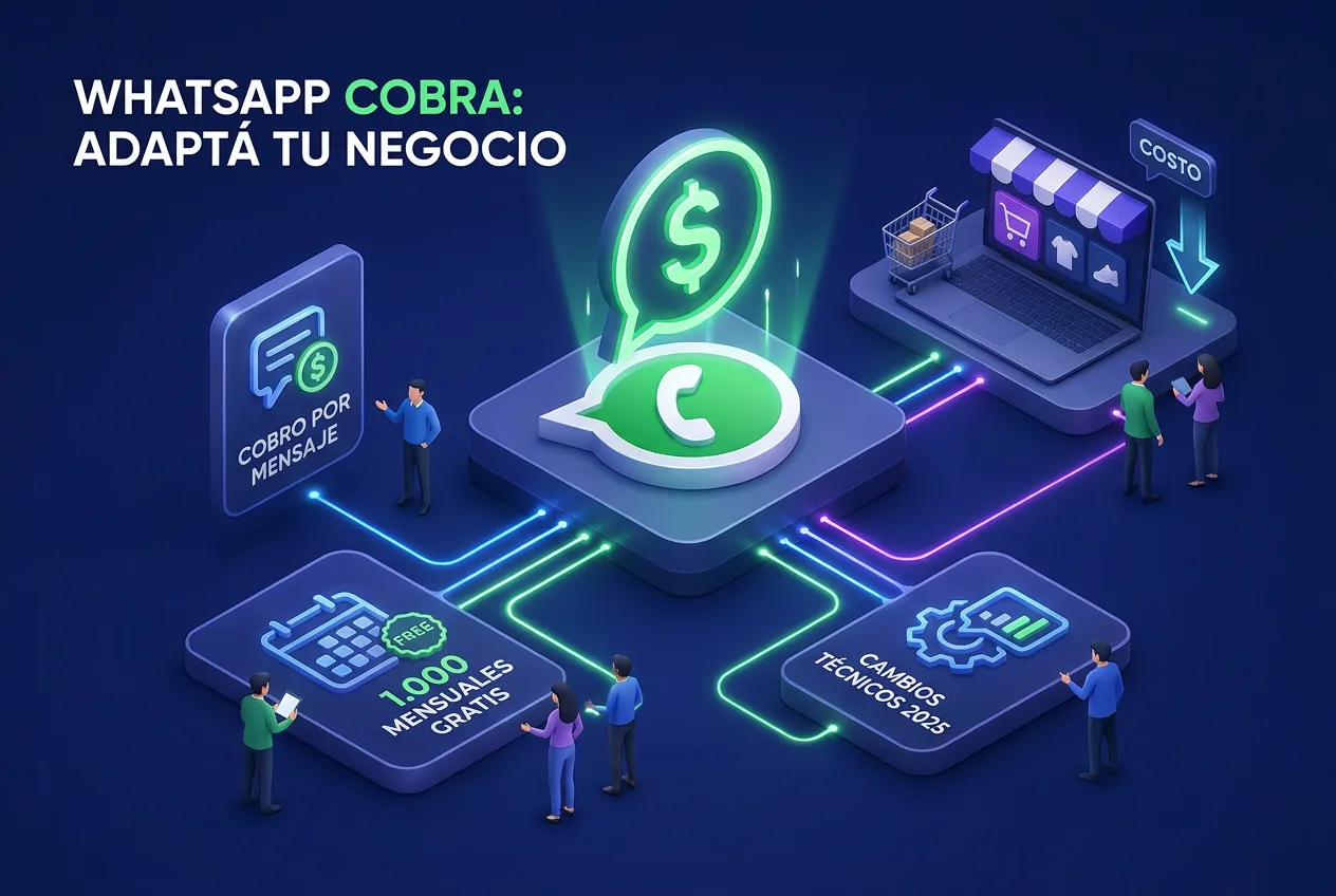Ilustración: WhatsApp cobra mensajes: cambios clave para e-commerce
